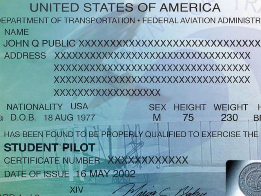 An FAA pilot certificate.